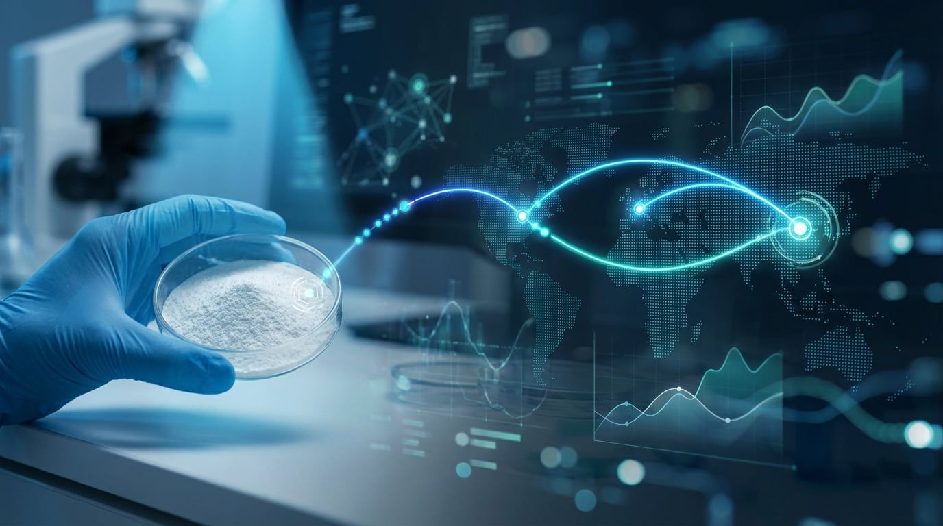 Concepto de cadena de suministro global para las tendencias de abastecimiento de fibra en 2026