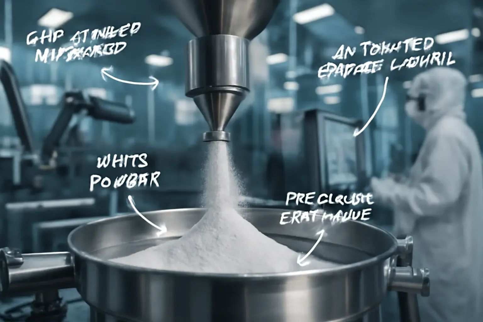 Automatisierte GMP-konforme Produktionslinie für weiße Pulverbestandteile